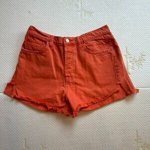 7 For All Mankind Easy Ruby Cutoffs Shorts Orange Sz 30 Great Condition!